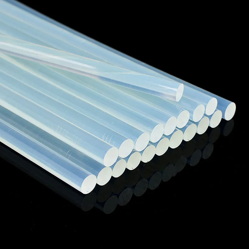 Barras de pegamento de fusión en caliente, barra de pegamento EVA transparente de 7mm-11mm para pistola de pegamento, barras de pegamento adhesivas