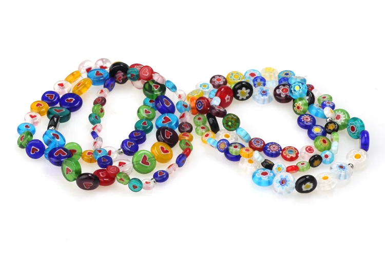 6mm/8mm/10mm Multicolor Runde Flache Form Evil Eye Lampwork Glasierte Glas Perlen für Armband halskette DIY Schmuck Machen – Detail 5