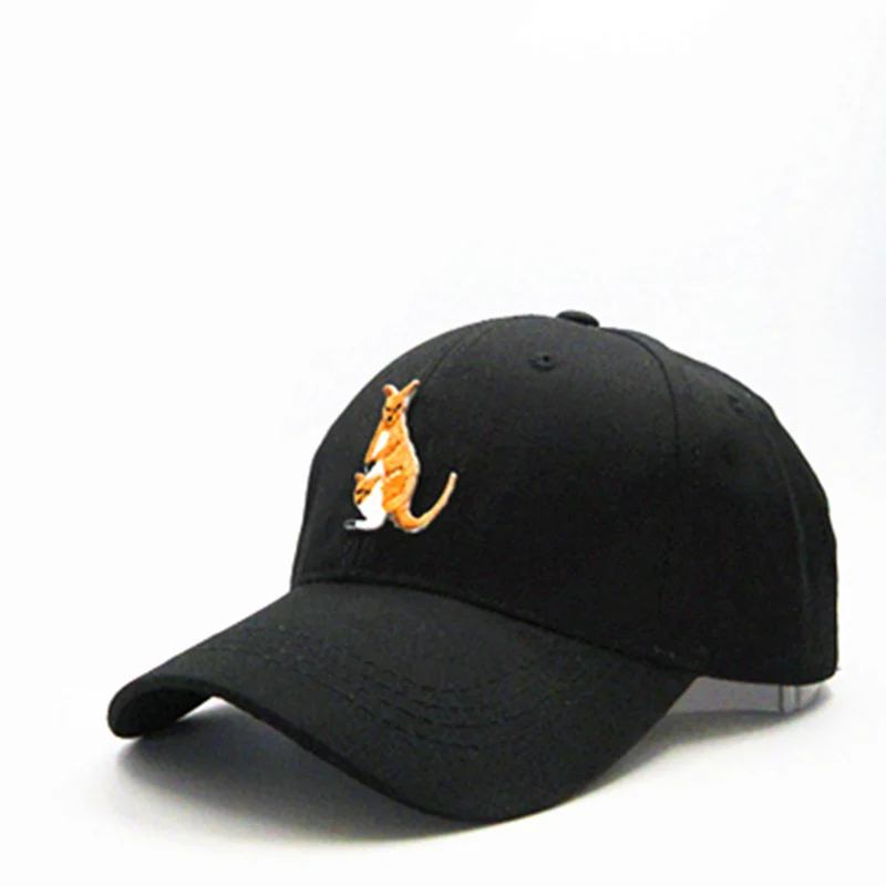 2024 Cartoon Kangaroo Animal Embroidery Cotton Baseball Cap Hip-hop Adjustable Snapback Hats for Men and Women 191