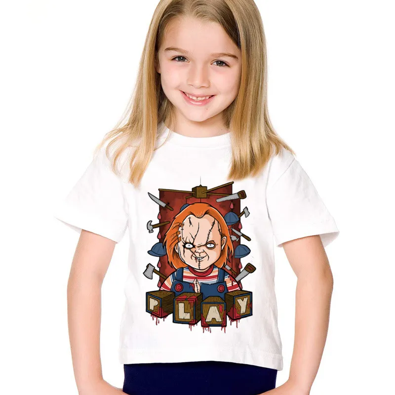 

Cartoon Print Chucky Devil Baby Children T-shirts Kids Summer Funny Short Sleeve Tees Boys/Girls Tops Baby Clothes,oHKP5114