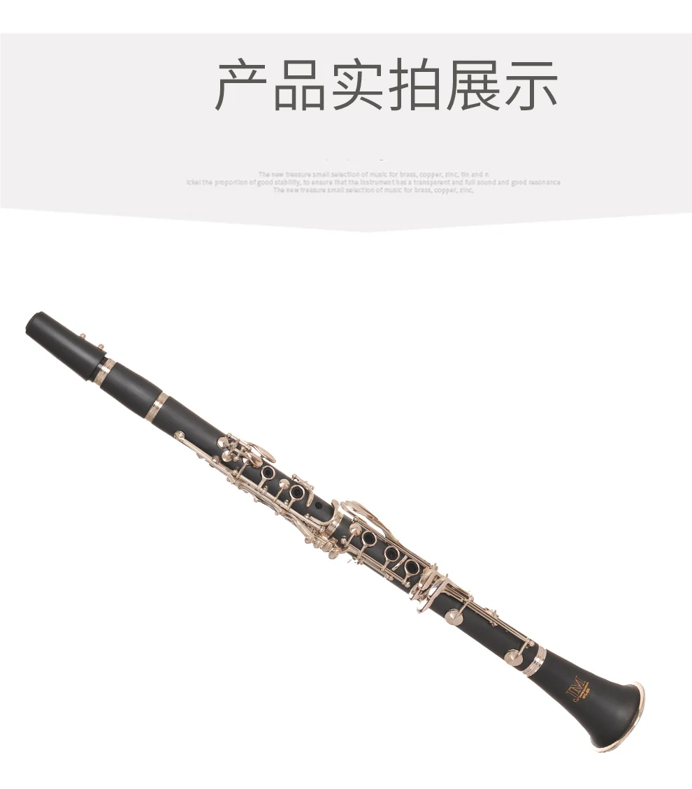 JM ABS 17 Key Clarinet bB Flat Soprano Binocular Clarinet with Cleaning Cloth Gloves Screwdriver Reed Case Woodwind Instrumen