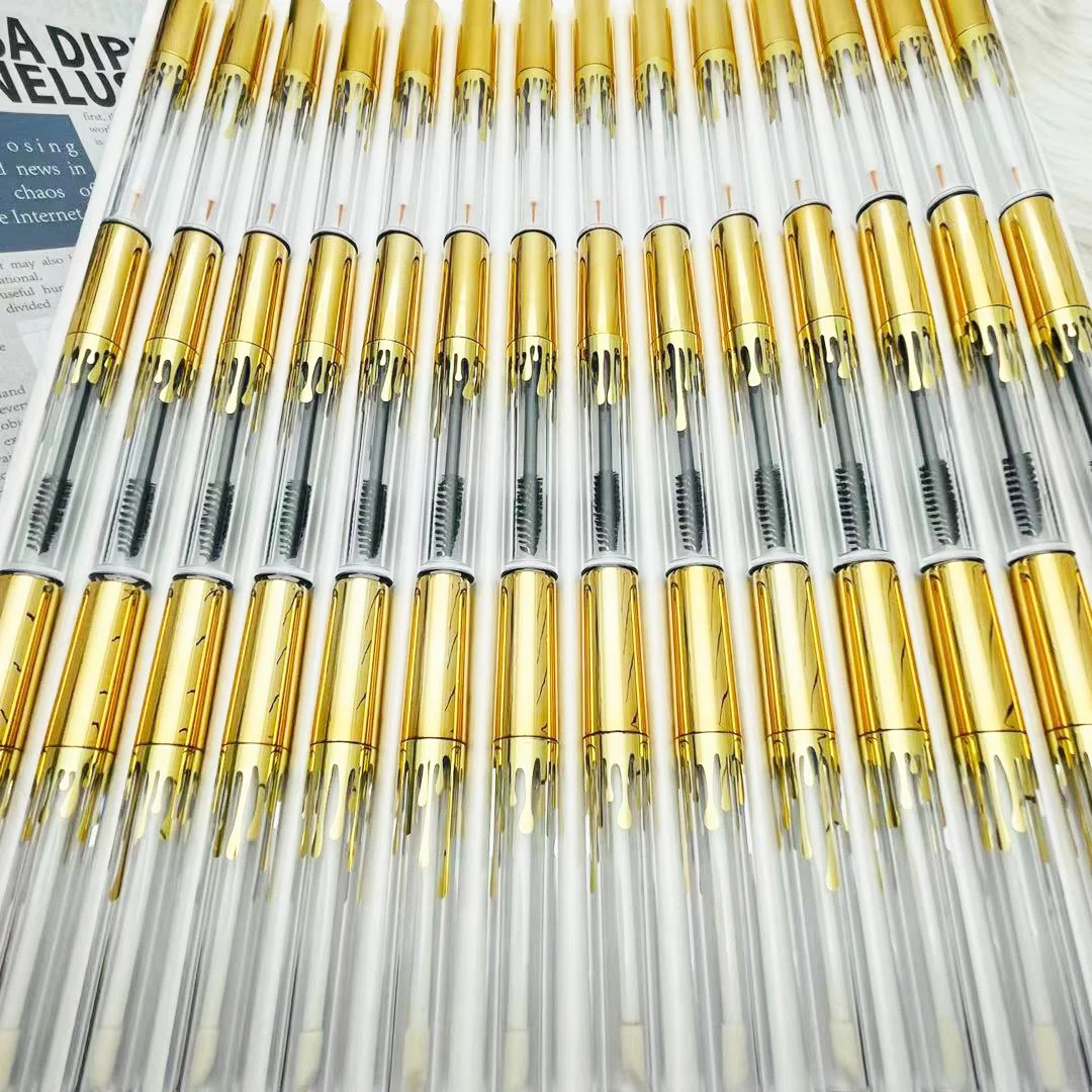 5/50/100PCS 4ml Empty Lip Gloss Tubes Gold Water Droplets DIY Mascara Tube Eyelash Bottle Cosmetic Packing containers wholesale