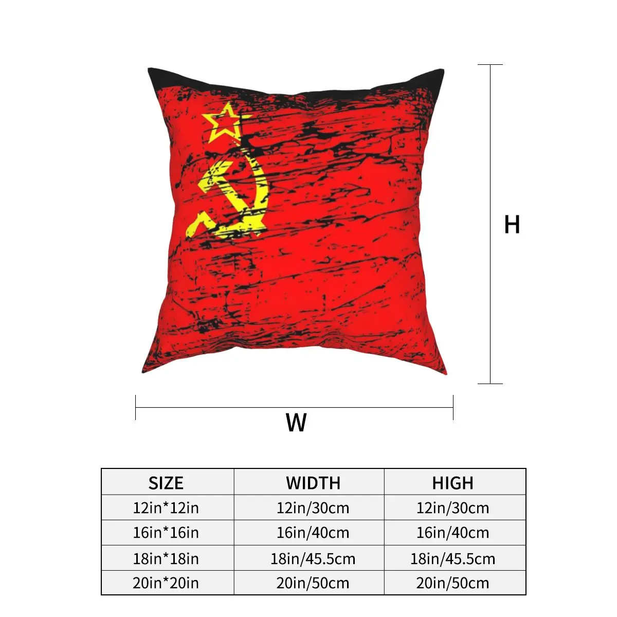 Soviet Union USSR Russia Flag Square Pillow Covers Polyester Seat Communist Socialist Cushion Cover Cool Pillow Cover 45*45cm