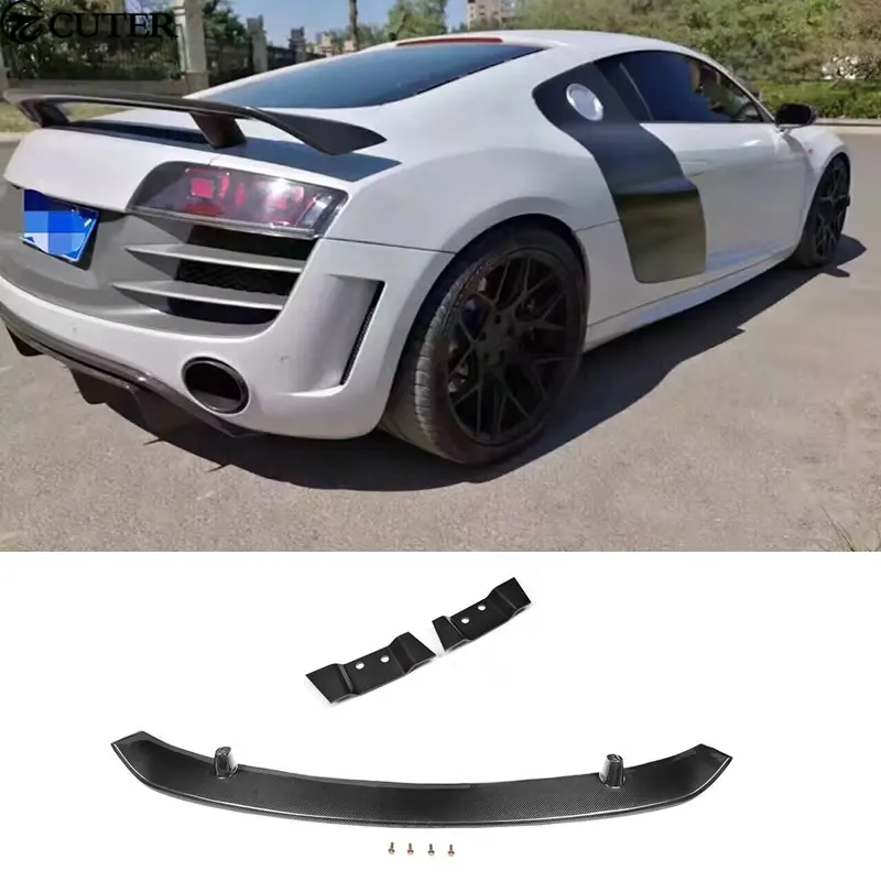 

Hot Sell R8 Carbon Fiber Rear Trunk Wing Spoiler With High stand for Audi R8 Gt V8 V10 Car Tail Lip 08-14