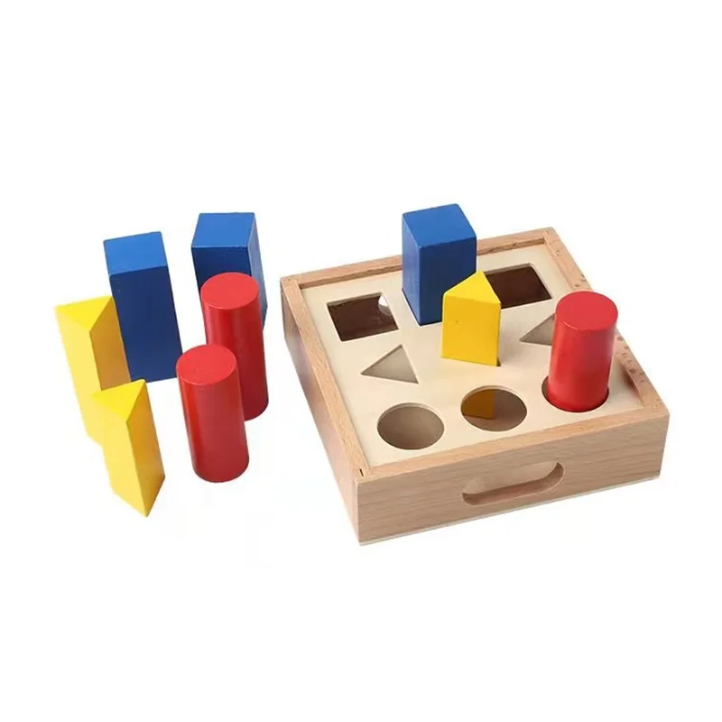 Montessori Solid Geometric Shapes Board Educational Learning kids Toys Sorting and Matching Game for Hand-eye Coordination