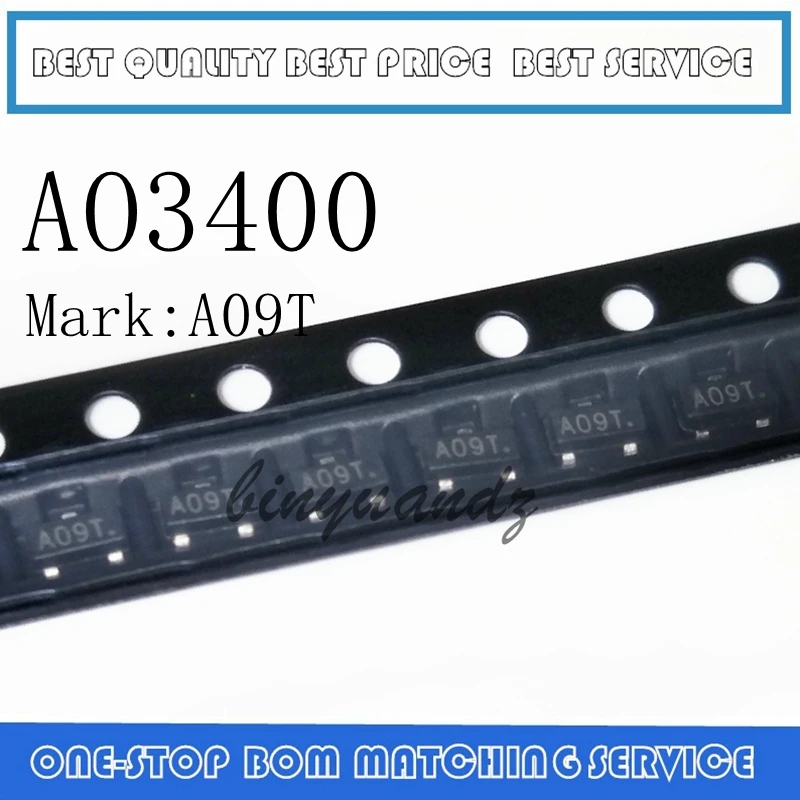 Bộ 500-3000 Chiếc AO3400 SOT23 AO3400A SOT-23 A09T SOT Mới MOS FET Bóng Bán Dẫn
