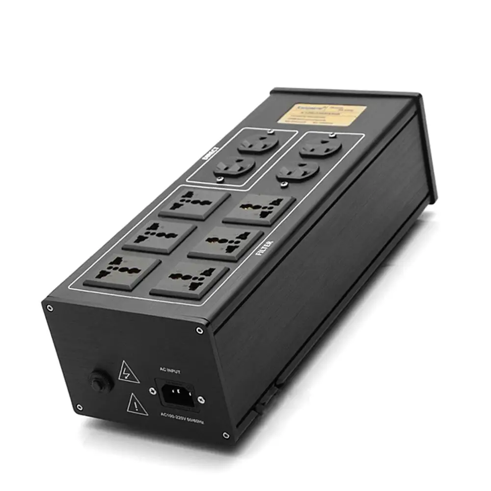 

Hi-End Hifi Audio 10ways Schuko/US/AU Outlets Noise Filter AC Power Conditioner Audiophile Power Filter Power Purifier