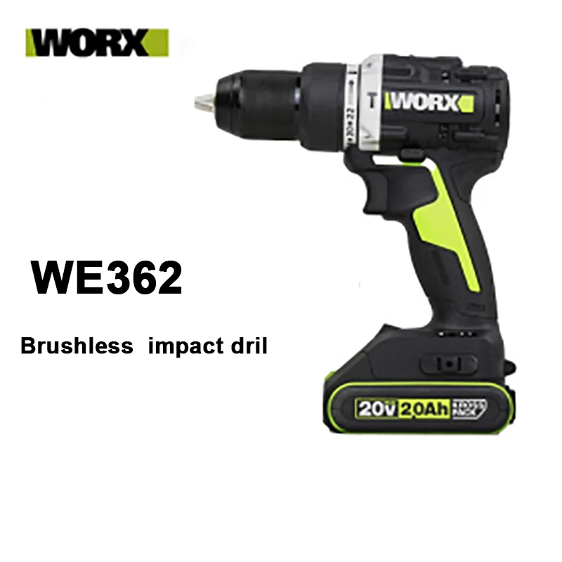 Worx we362-電動インパクトドリル,20V,4.0ahバッテリー,60nブラシレスモーター,小型および軽いインパクトドリル,木工ツール