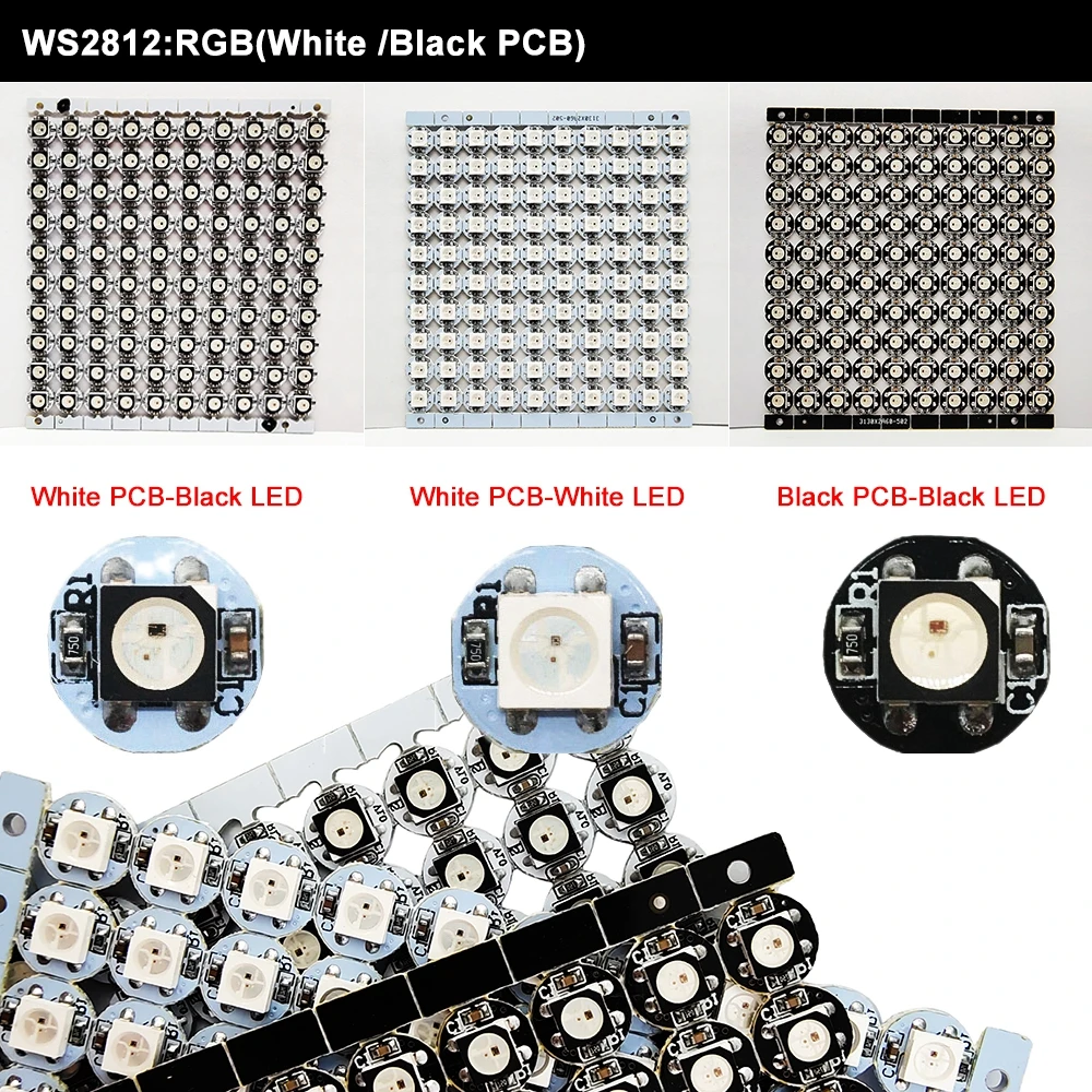 Imagem -02 - Chip Led Endereçável Individualmente e Dissipador de Calor Rgb Mais w Rgbww ic Preto Branco Embutido Dc5v Ws2812b Ws2812 5050 Sk6812 5100 Unidades