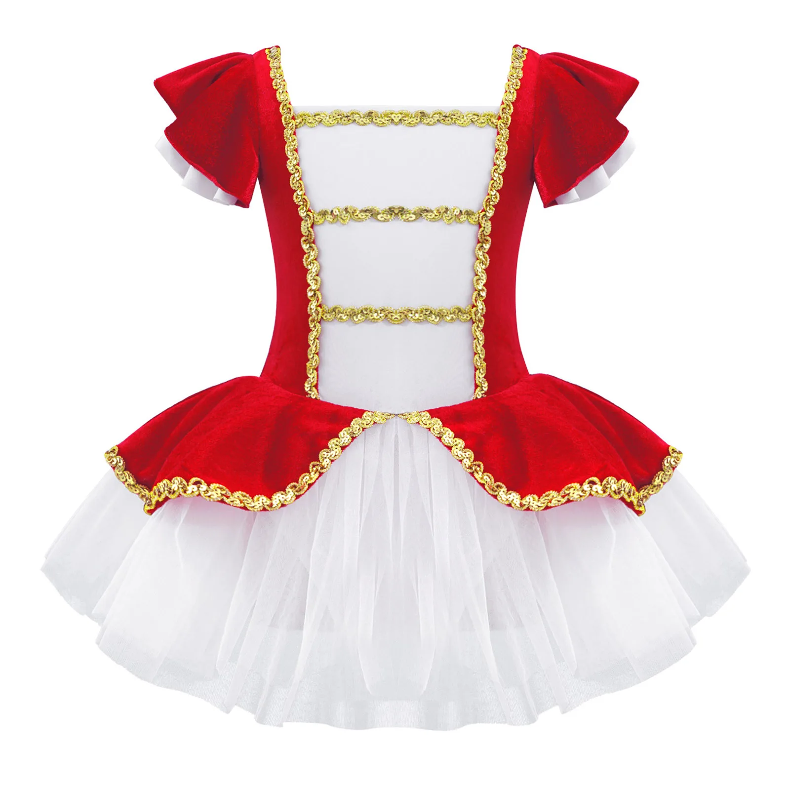 Kids Girls Candy Cane Christmas Costume Fairy Prom Party Princess Gymnastic Ballet Leotard Tutu Dress Carnival Circus Costume