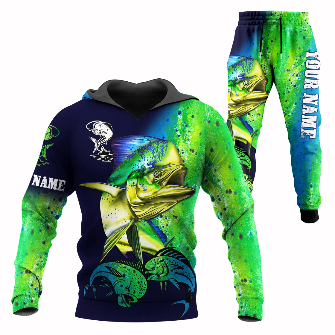 Mahi Mahi Fishing Custom Name 3D Printed Men Sets Hoodie&Pants Autumn Unisex Sportswear Casual Tracksuits Male Clothes TZ-05