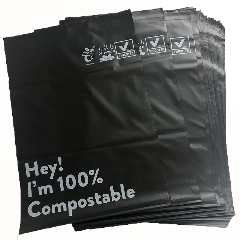 Sherpen 50 pçs/lote biodegradável compostable saco organizador eco courier sacos de correio poli mailers selo saco de entrega envelope