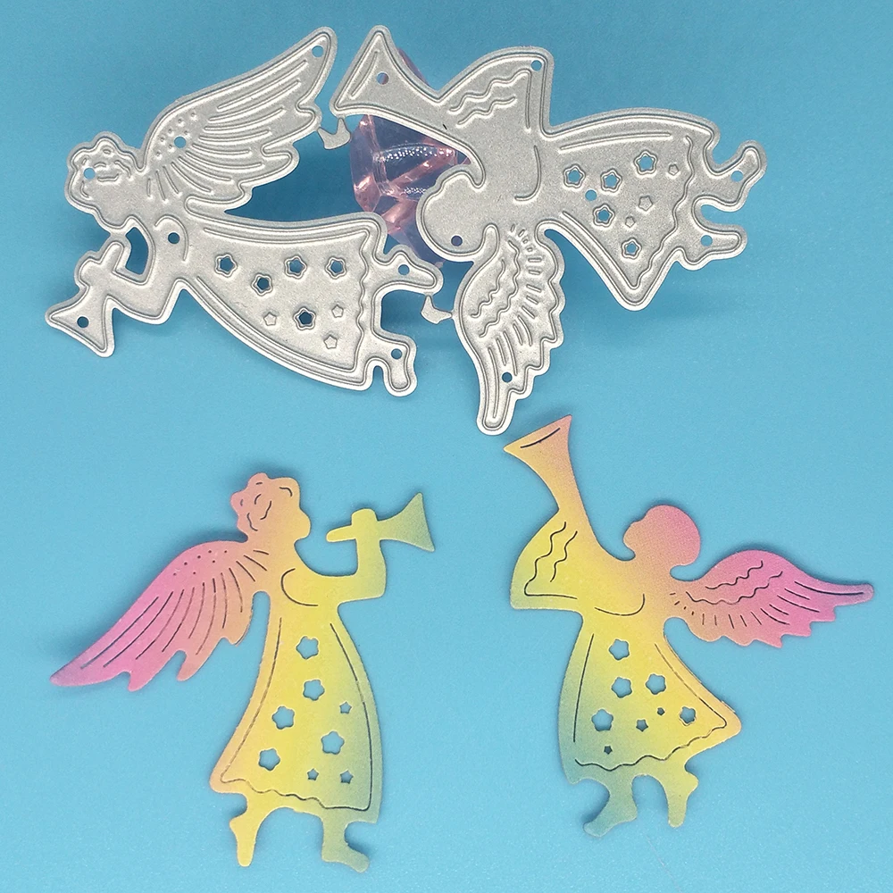 

Boys and girls blowing suona angel metal cutting dies for DIY scrapbooking, card making, photo albums, embossed crafts