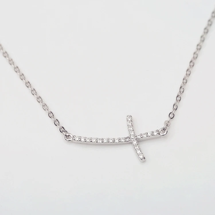 925 Sterling Silver cross zircon Necklaces & Pendants For Women Fashion Lady Festival Gift Sterling-silver-jewelry