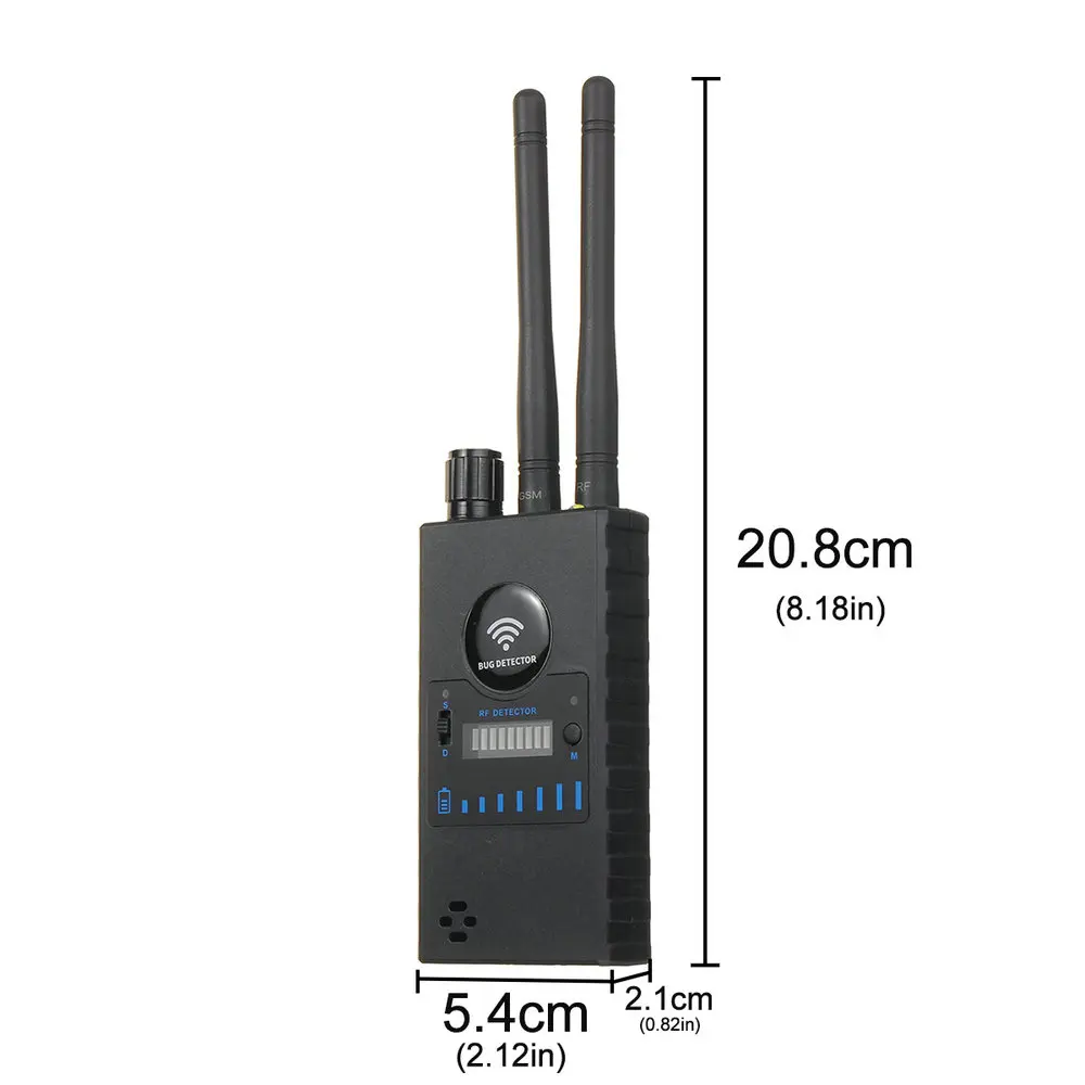 Dual Antenna Anti-Spy GPS Magnetic Wireless Mini Camera Detector Signal Automatic Finder racker Frequency Scan Sweeper Protect