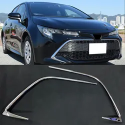 For Toyota Corolla Sport Hatchback 2019 ABS Chrome Car Front Center Grille Gird Stripe Trim  Auto Exterior Accessories