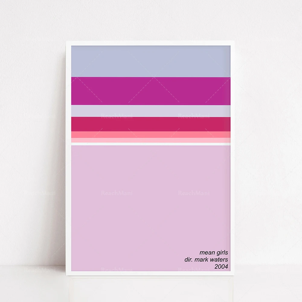 Impression de palette de fille moyenne minimaliste, alternative aux affiches de cinéma, design simple