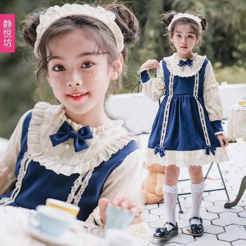 Abito da principessa a maniche lunghe spagnolo originale abito da bambina Lolita Daily Dress Girl Lolita Puff