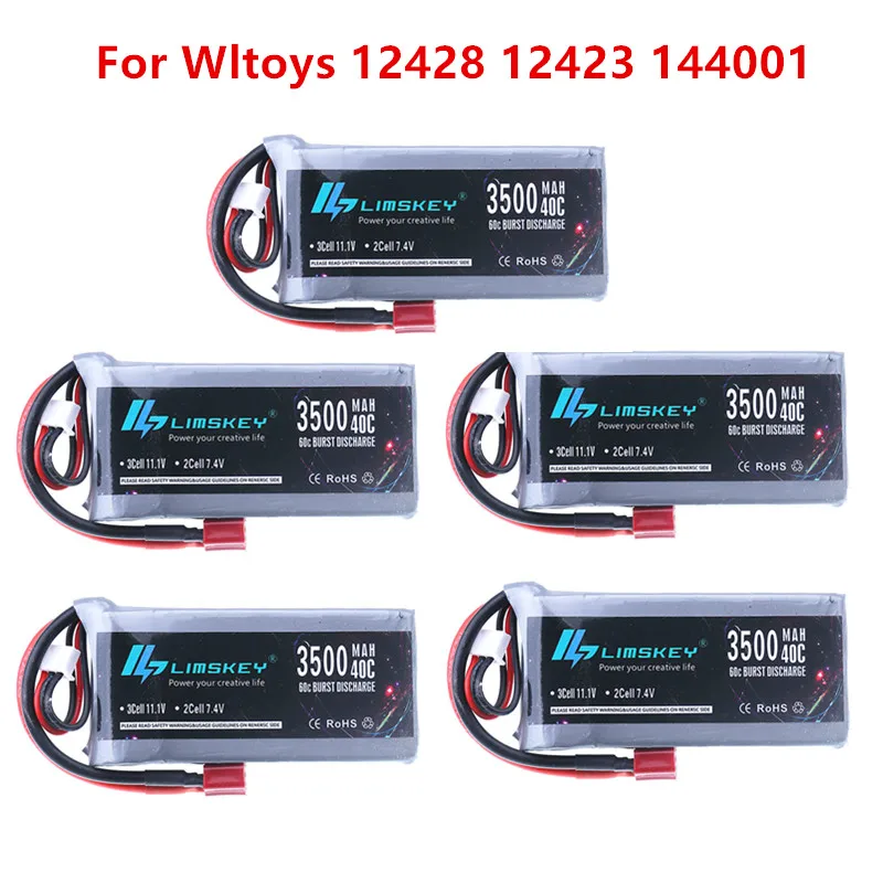 

Аккумулятор Lipo для радиоуправляемой машинки, 7,4 В 3500 мАч Max 60C для Wltoys 12428 12423, обновленная деталь для Wltoys 144001 feiyue 03 Q39