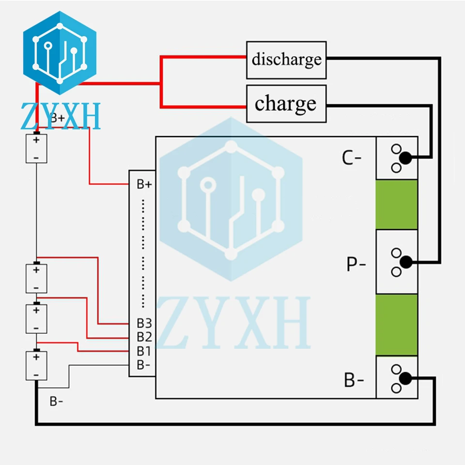 BMS 14S 35A 52V 18650 Li-ion Battery Cell Pack Balancer Charge Board Split Port Overcharge/Short Circuit Protection For Escooter