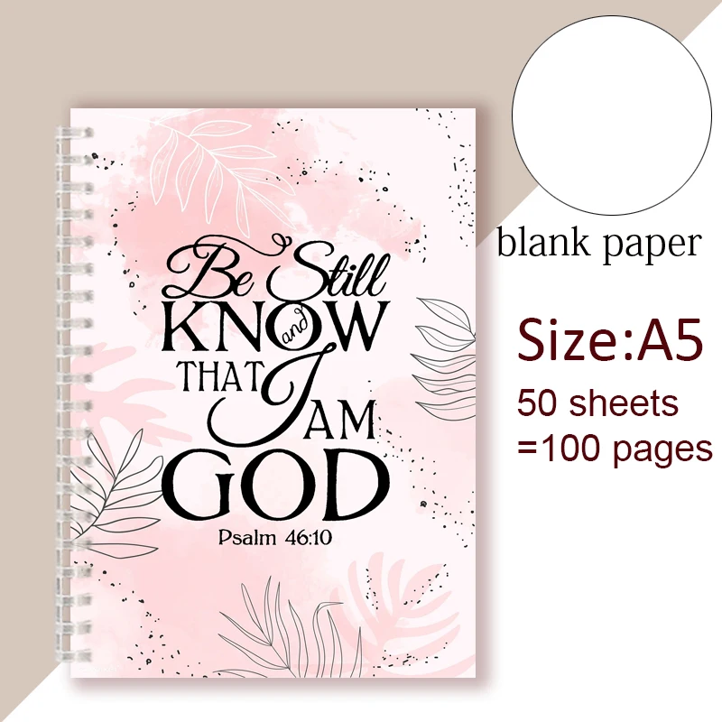 Psalm 46 10 Verse - Be Still and Know That I Am GOD - Spiral Notebook Christian Quote Bible Note Book Wisdom Vibes Faith Words