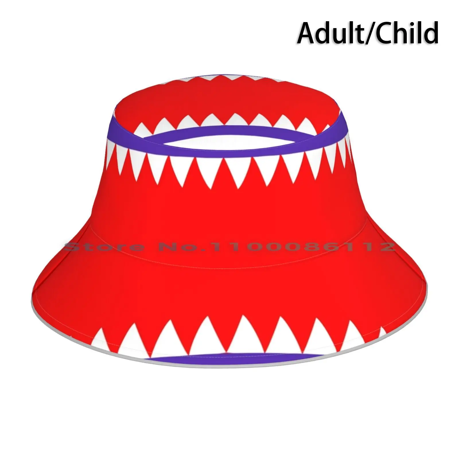 Biter Bucket Hat Sun Cap Sharkteeth Flyingtiger Mouth Fangs Teeth Foldable Outdoor Fisherman Hat