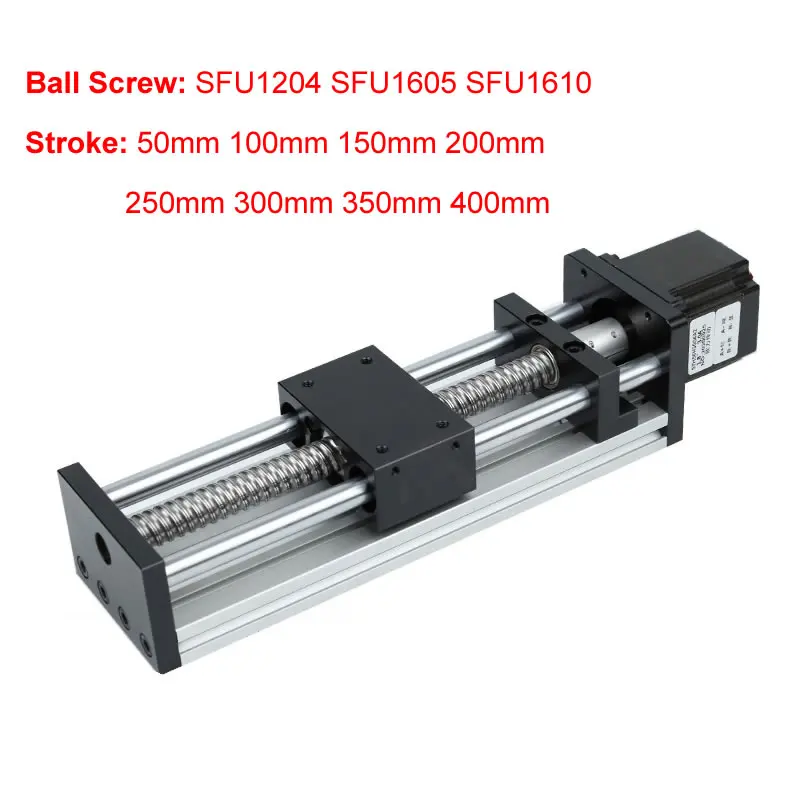 

50-400mm Effective Stroke CNC Linear Guide Stage Rail Motion Slide Table SFU1204 SFU1605 SFU1610 Ball Screw Actuator Module XYZ