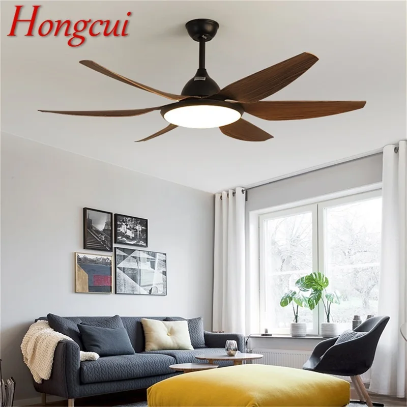 

Hongcui Classical Wood 56” Ceiling Fan Light with Remote Control LED Lamp for Home Dining Living Room