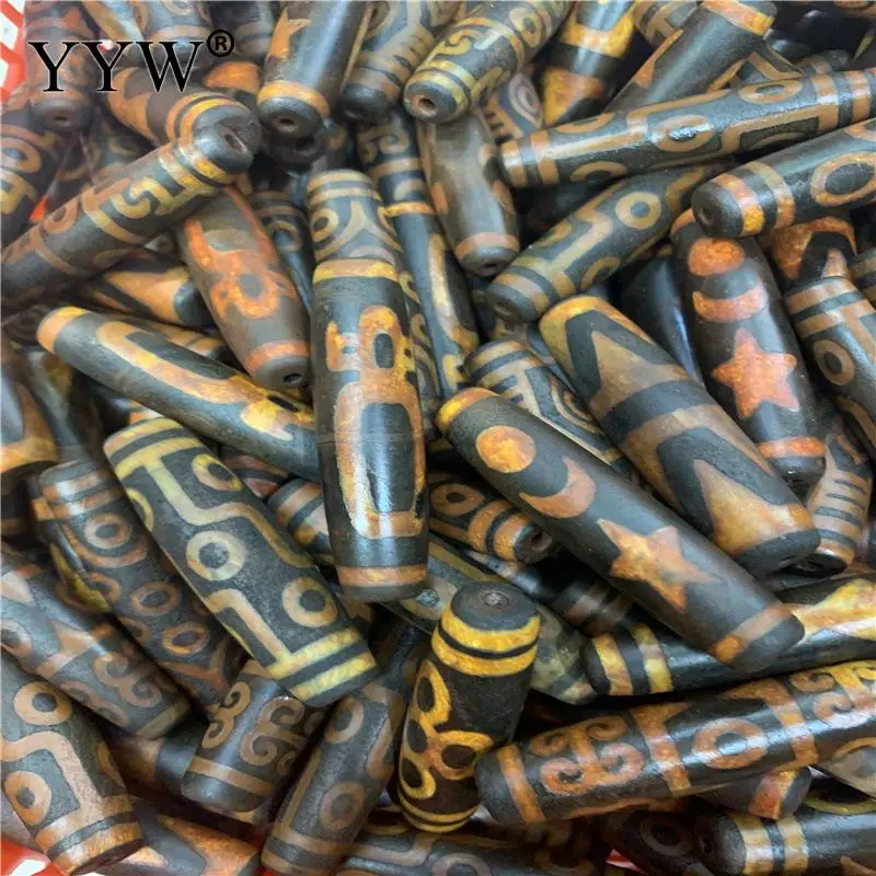 5pcs/Lot Random Pattern Tibetan Nine-Eyed Dzi Beads Agate Old Dzi Bead Pendant Back Cloud Buddha Beads Bodhi Accessories