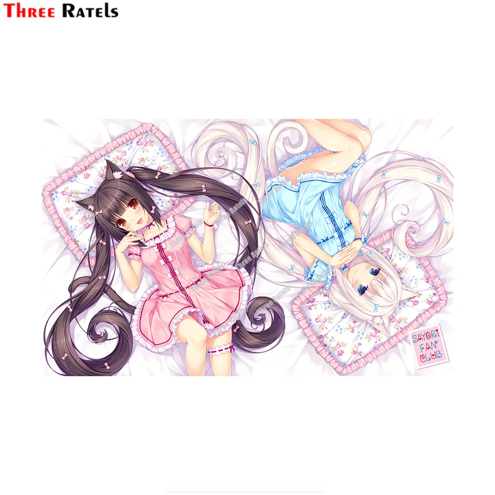 Three Ratels D429 Chocola Vanilla And Fraise Nekopara Car Decoration Stickers Japanese Anime Auto Decals Vinyl Material