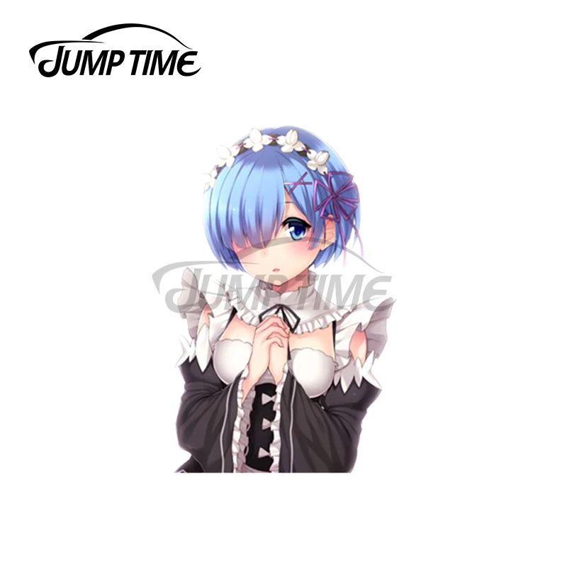 Jump Time 13 x 8.2cm For Anime Re Zero Rem Waifu Car Stickers Cartoon Waterproof Decal Motorcycle Windshield Bumper Decoration