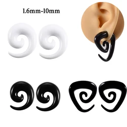 1Pair Black Triangle Acrylic Spiral Ear Stretching Taper Piercing Round Ear Expander Plugs Body Jewelry 1.6mm-10mm Free Shipping