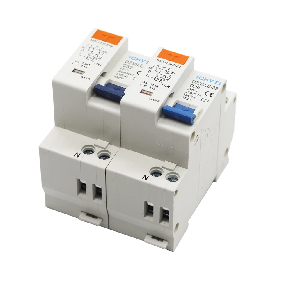 DZ30LE TPNL DPNL 230V 1P+N Residual current Circuit breaker with 10A 16A 20A 32A current Leakage protection RCBO RCCB ELCB MCB