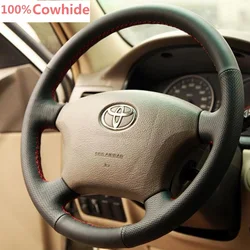 For Toyota Land Cruiser Prado 120 Land Cruiser (2003-2009) / Toyota Odyssey Hand-stitched genuine leather Steering Wheel Cover