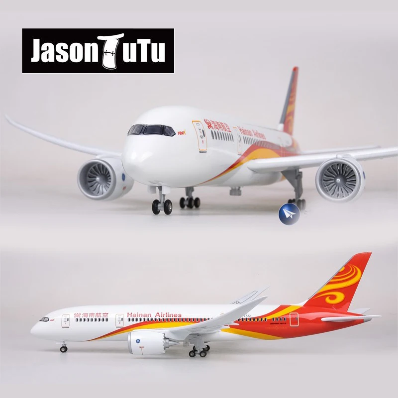 JASON TUTU 43cm Harz Diecast 1:130 skala China Hainan Boeing B787 Flugzeug Modell Flugzeug Modell Flugzeug mit Licht & Rad Flugzeuge