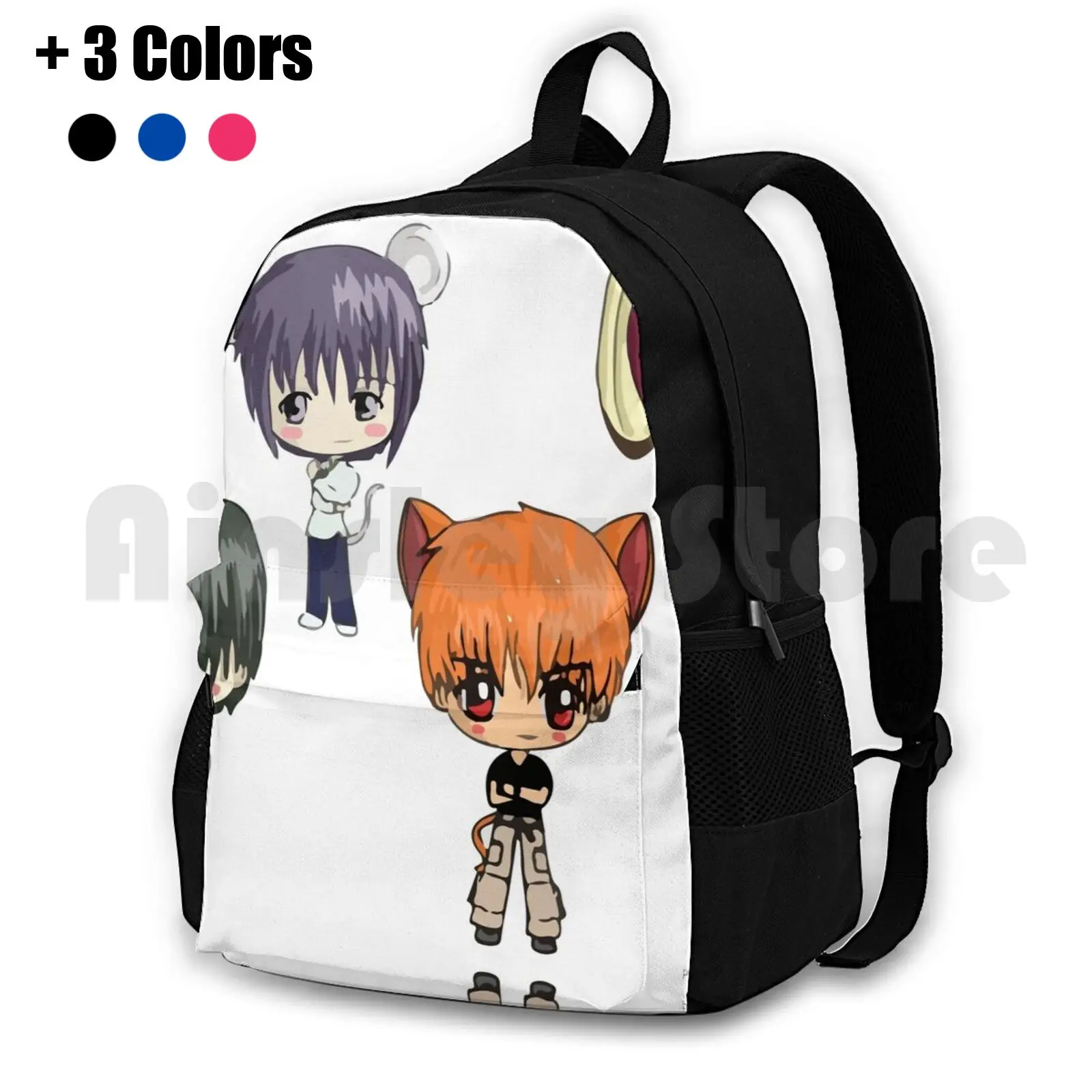 Chibi Anime Outdoor Hiking Backpack Riding Climbing Sports Bag Fruits Baket Anime Chibi Cast All Characters Furrie