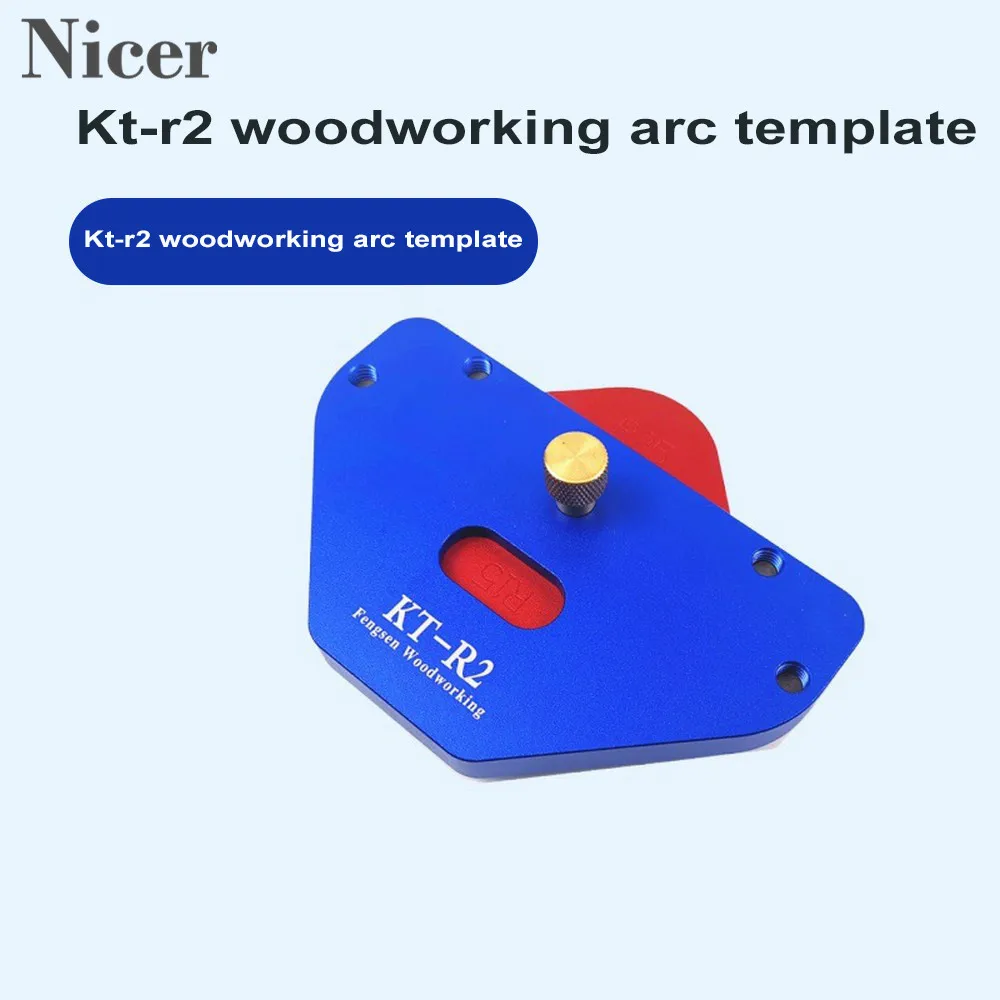 KT-R2 Woodworking Circular ARC Positioning Template R Angle Circular Template Semi-Round Corner Aluminum Alloy Red Wood Tools