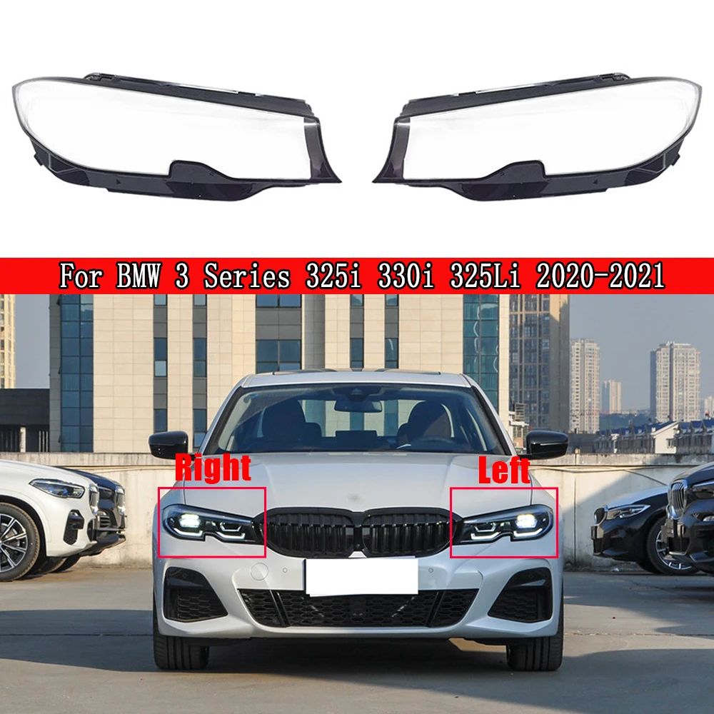 For BMW 3 Series 325i 330i 325Li 2020 2021 2022 Front Headlamp Cover Transparent Lampshade Plexiglass Replace Original Lens