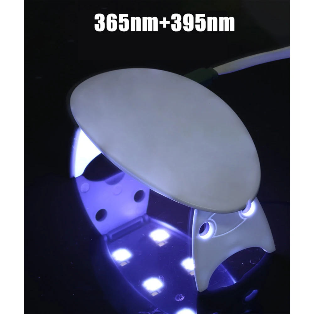 Rechargeable Mini Manicure Lamp UV Shadowless Glue Phone Film Sticker Curing Lamp Purple Foldable Portable UV LED Light