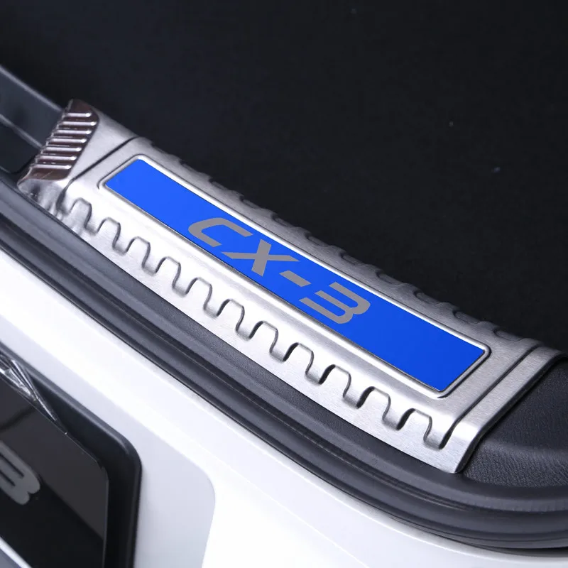 For Mazda CX-3 CX3 2015 2016 2017 2018 2PCS Stainless Steel Back Door Door Sill Cover Trim Sticker Car Styling Accessories 2PCS