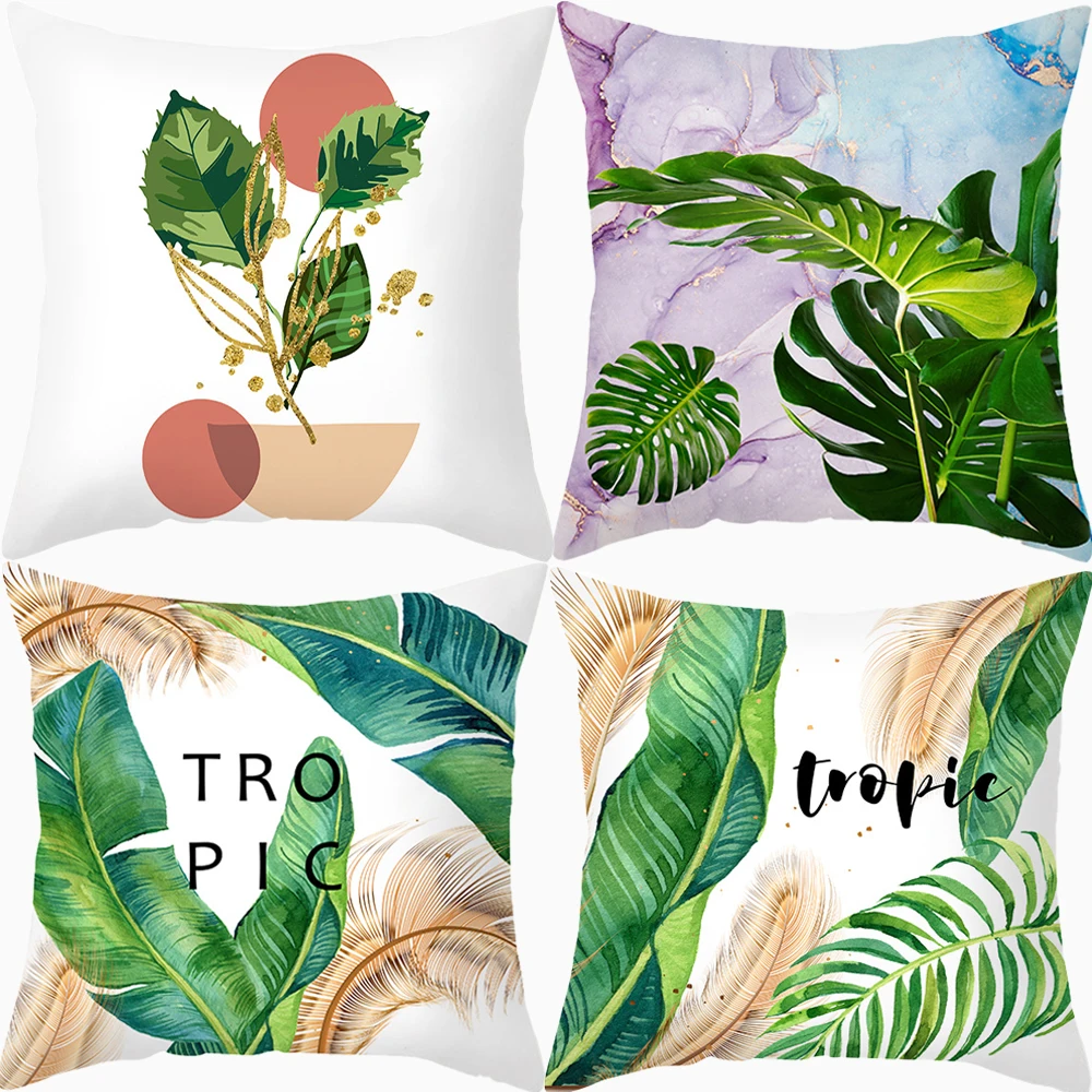 

Tropical Plants Pattern Decorative Cushions Pillowcase Sofa Chair Bed Decor Pillow cover Polyester Cushion Cover Throw Pillow