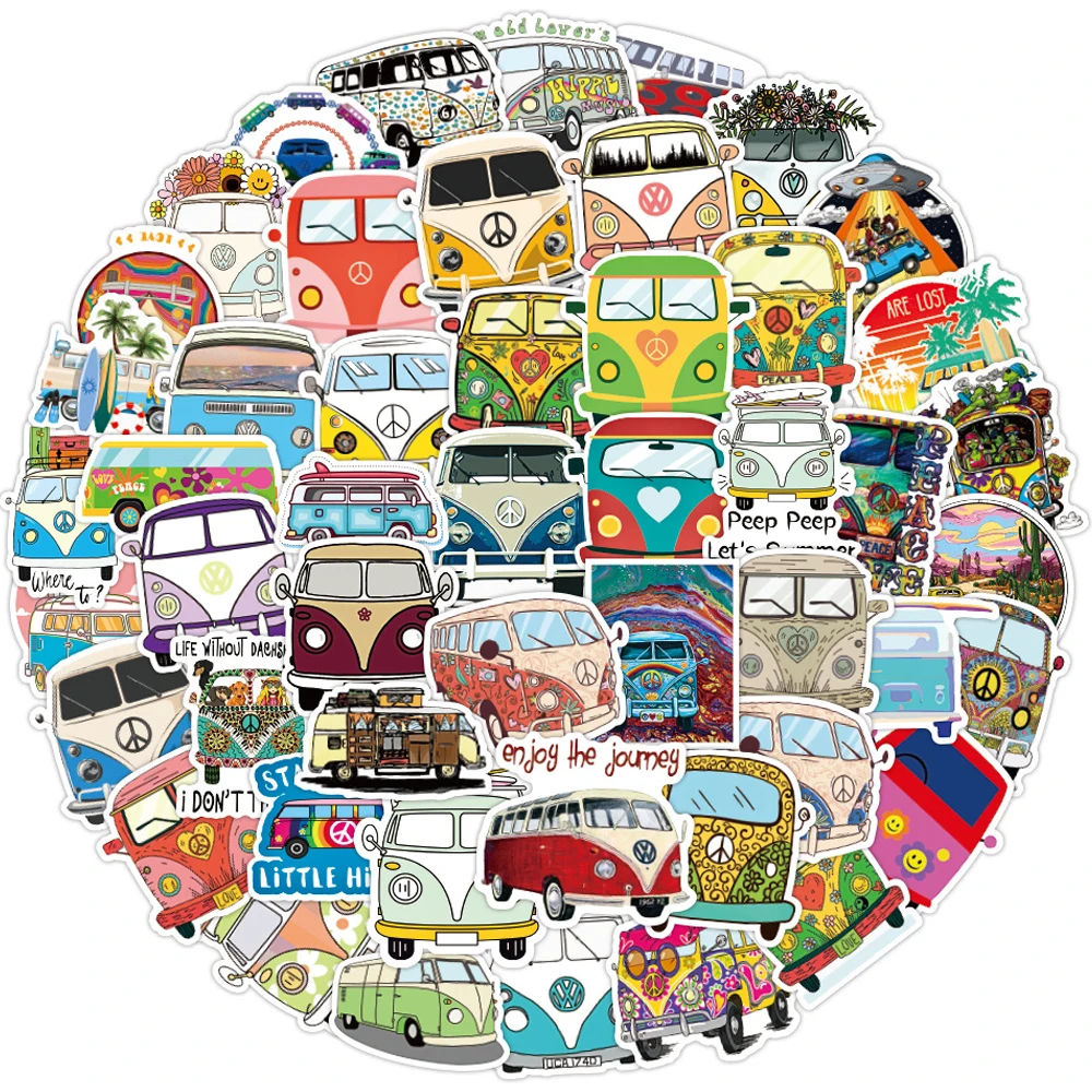 10/30/50PCS Hip Hop Bus Graffiti Stickers PVC Travel Luggage Guitar Laptop Waterproof Classic Kid Toys Cool Sticker Decals Gift