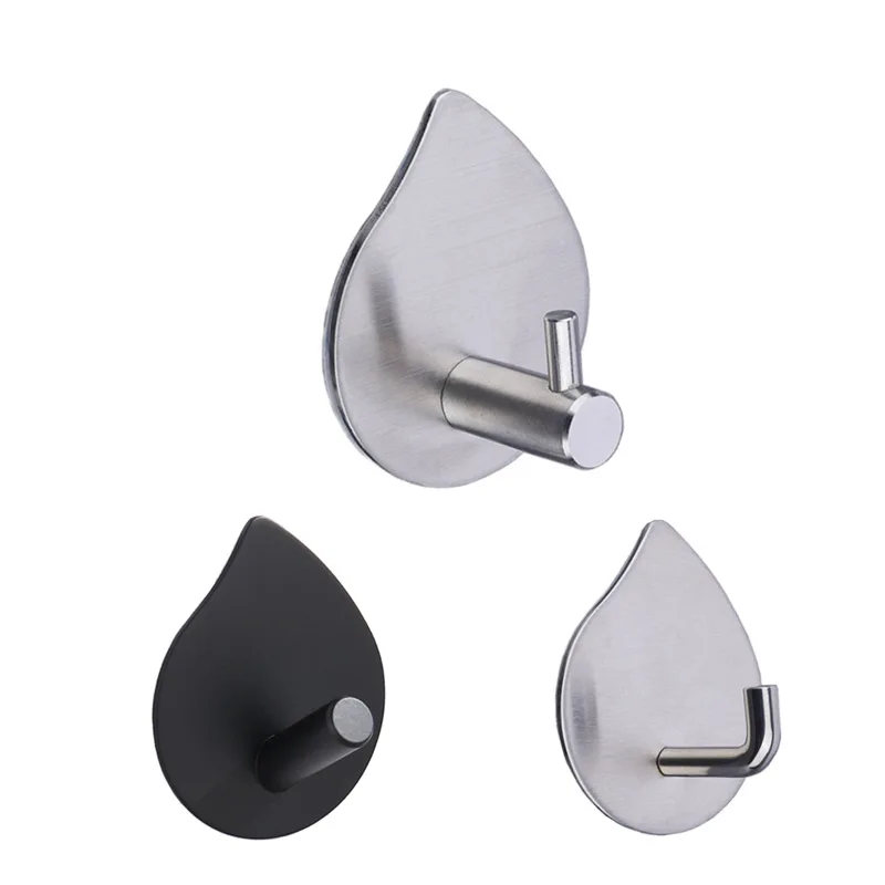 

Creative bathroom wall hanging coat hook free punching household coat hook stainless steel single strong sticky hook