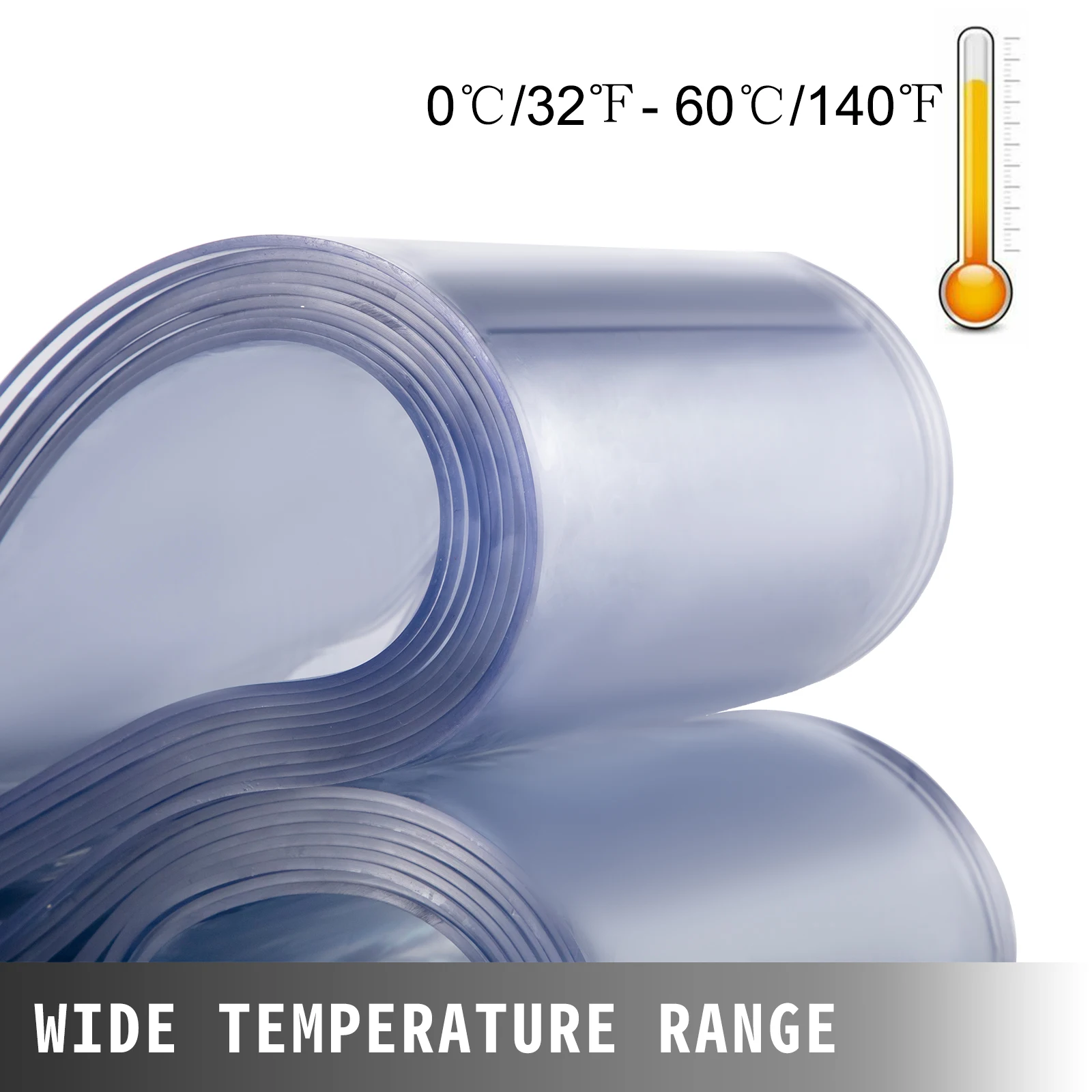 VEVOR 2.1m * 150mm * 2mm kit di tende a strisce di plastica in PVC trasparente con ottimo effetto isolante per la casa industriale della porta facilmente installabile