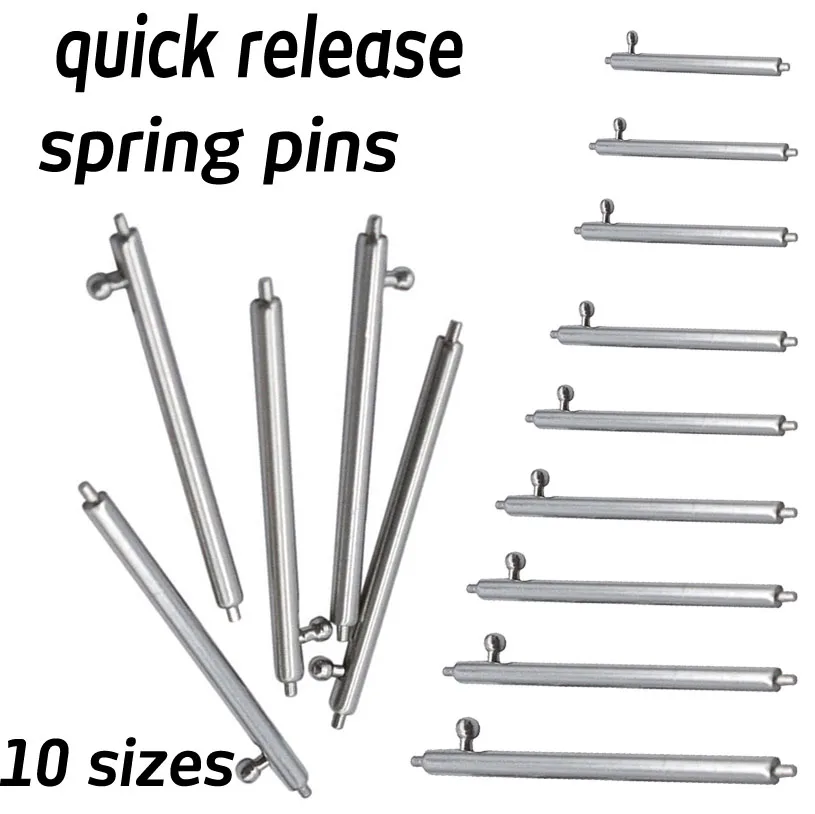 Stainless Steel Watch Strap Quick Release Bars Spring Pin Watch Repair Tool Band Connect Pins 14 15 16 17 18 19 20mm 21 22 24mm