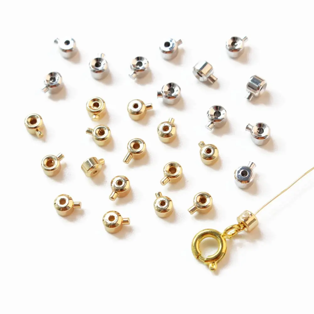 10pcs Button Button Closure Button Hand DIY Hand Chain Hand Chain Accessories Positioning Buckle Buckle 18 K Gold Plating