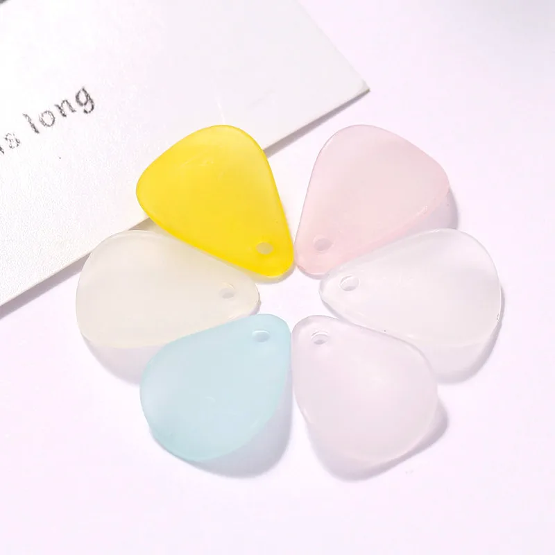 Resin Plastik Scrub Kelopak Anting-Anting Komponen Anting-Anting Gaya Sederhana untuk Wanita Aksesoris Perhiasan Buatan Tangan Bahan 40 PCS