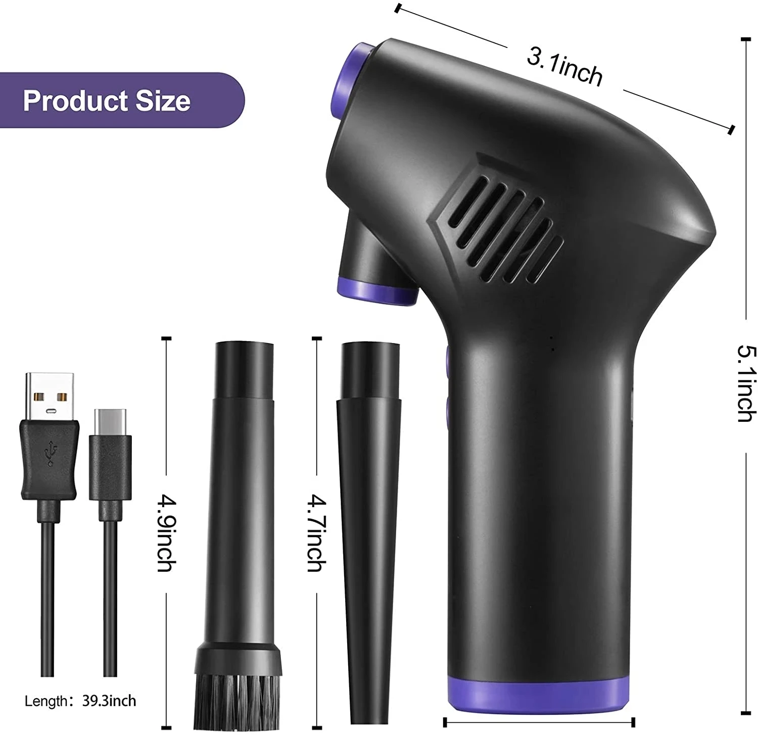 Soplador de aire eléctrico para limpieza de ordenador, soplador de polvo, colector de polvo para ordenador