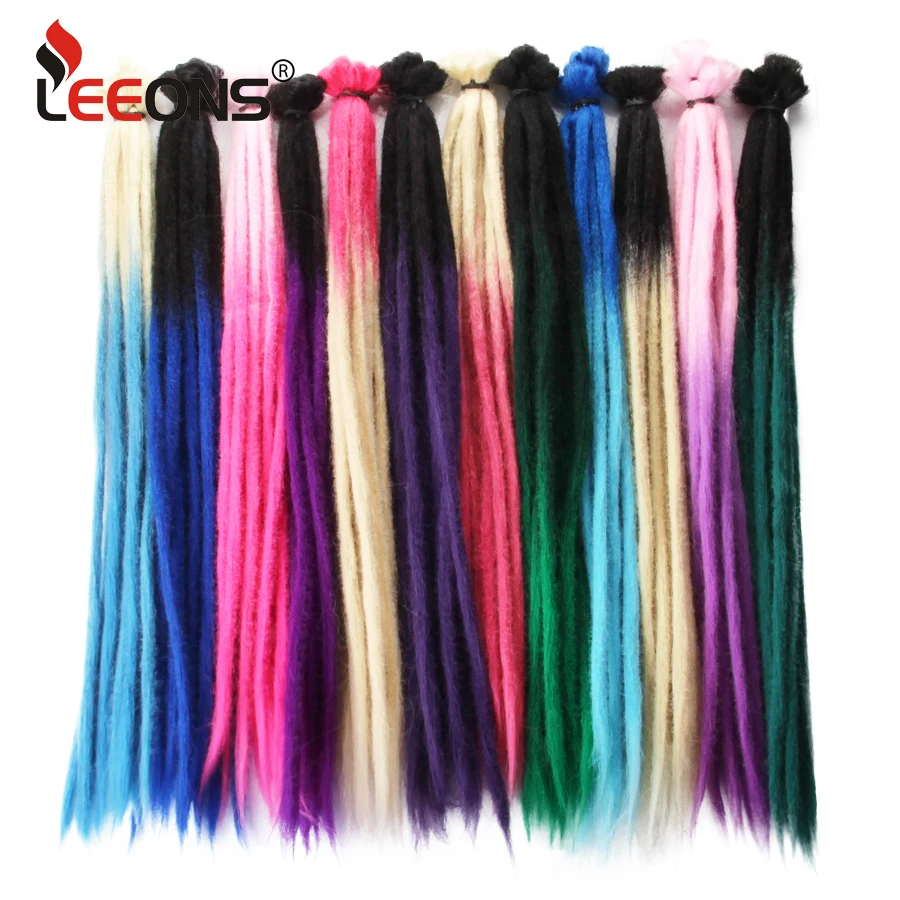 Synthetic 20 Inch Dreadlock Extensions Ombre Black And Purple 10 Strands Handmade Dreads Reggae Handmade Corchet Dreadlocks Hair