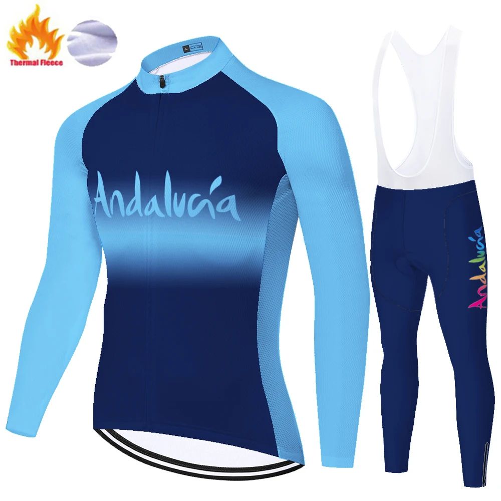 2023 ANDALUCIA Winter Thermal Fleece bicycle clothing fietskleding heren maillot cyclisme cycling jersey men roupa ciclista